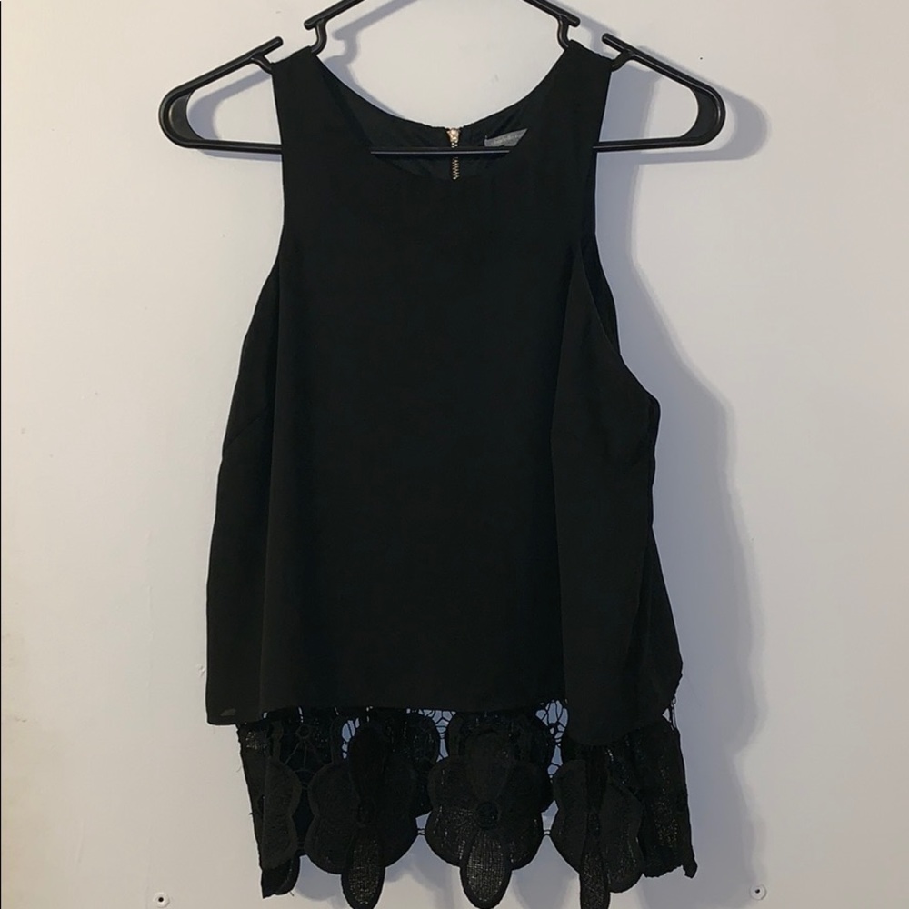 Black Lace Flower Crop Top
